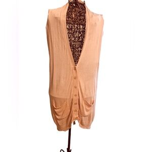 Diabless Women’s Halter Cognac Cashmere Open Back Vest. SKU 049